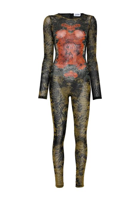 catsuit mesh crew neck printed médaillon donna multicolor JEAN PAUL GAULTIER | 25/03-W-JS001-M006P004115